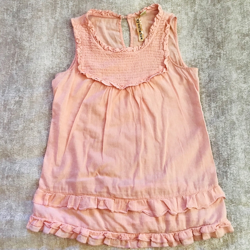 Peach ruffled blouse